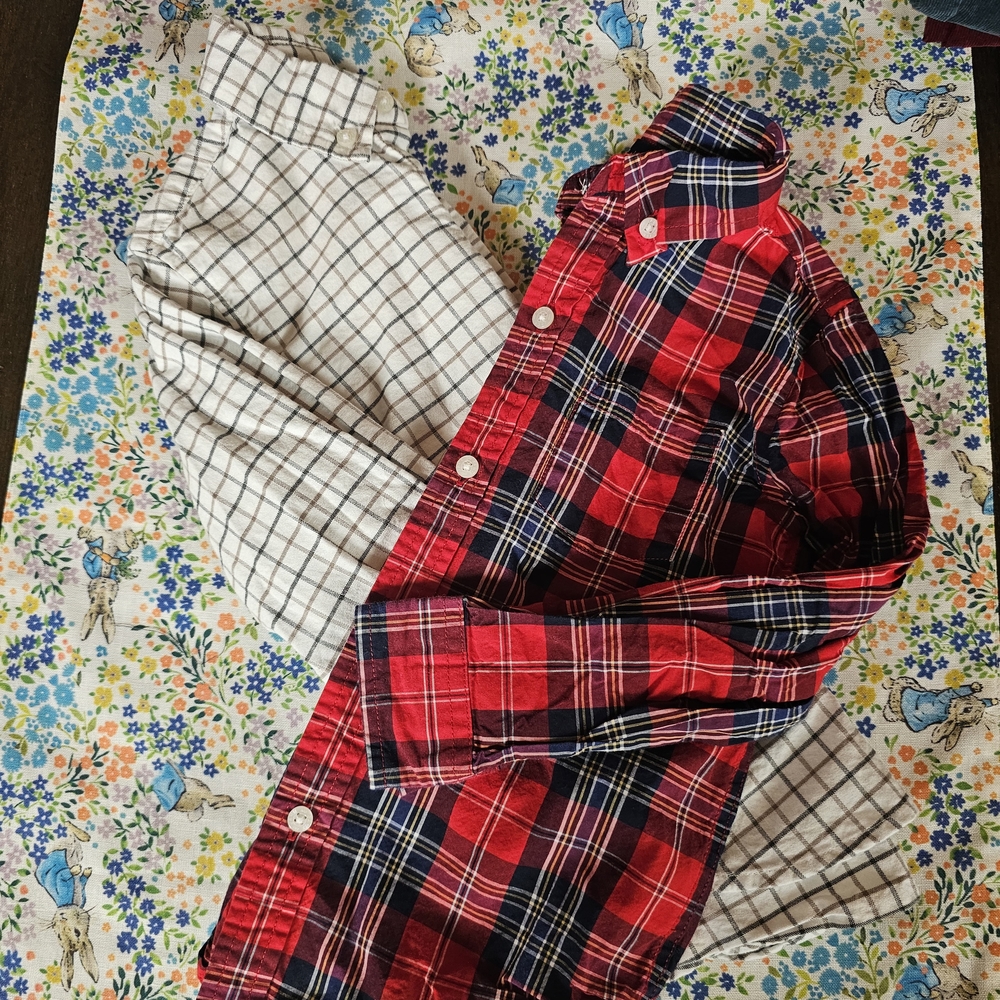 Janie and Jack Red and White Plaid Kids Shirt